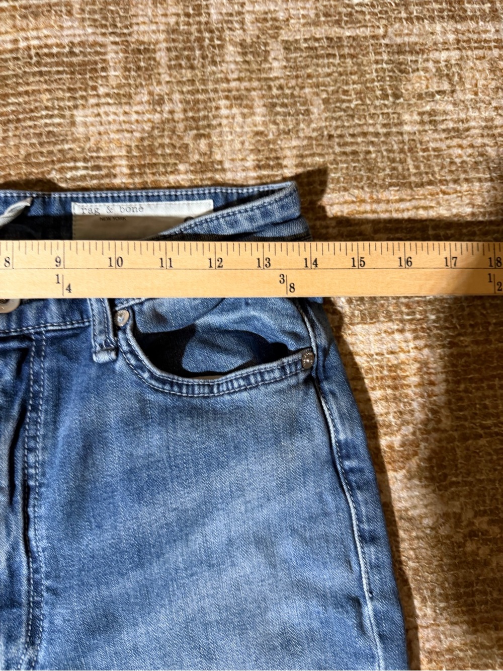 rag & bone women’s mid-blue Casey high rise flare jeans 30 inch L - Picture 5 of 7